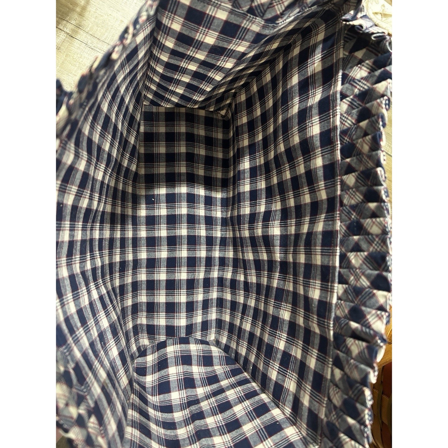 Longaberger J.W. 1987 Bread & Milk Basket Liner JW Plaid Fabric FULL SIZE