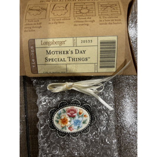 Longaberger 2003 Mother's Day Special Things Basket Tie On Pin floral NEW