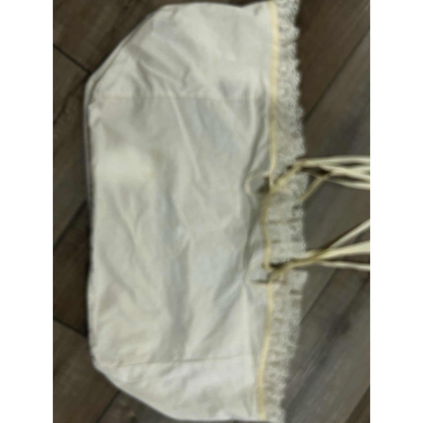 Longaberger Large Market Basket Liner Muslin & Lace Fabric 2 Handle