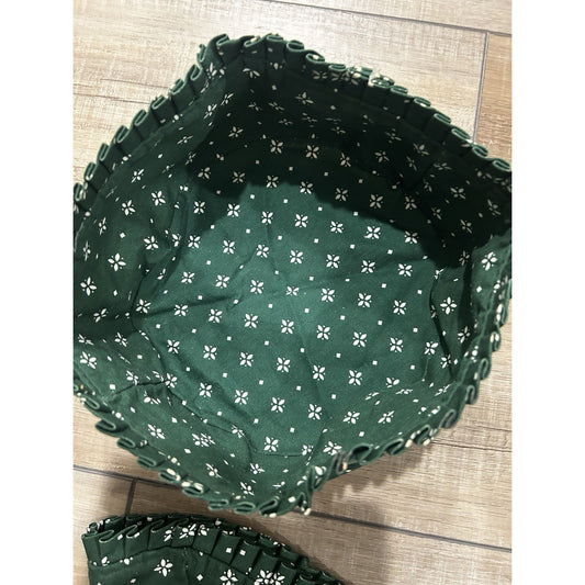 Longaberger DARNING Basket Liner Heritage Green fabric SU