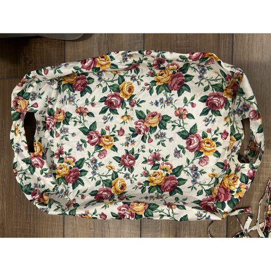 Longaberger Hostess Serving Tray Basket Liner Garden Splendor floral roses