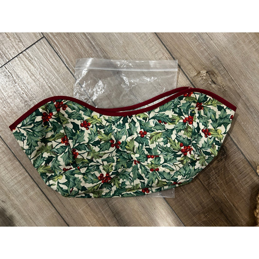 Longaberger GET TOGETHER Basket Liner American Holly Fabric NEW Christmas
