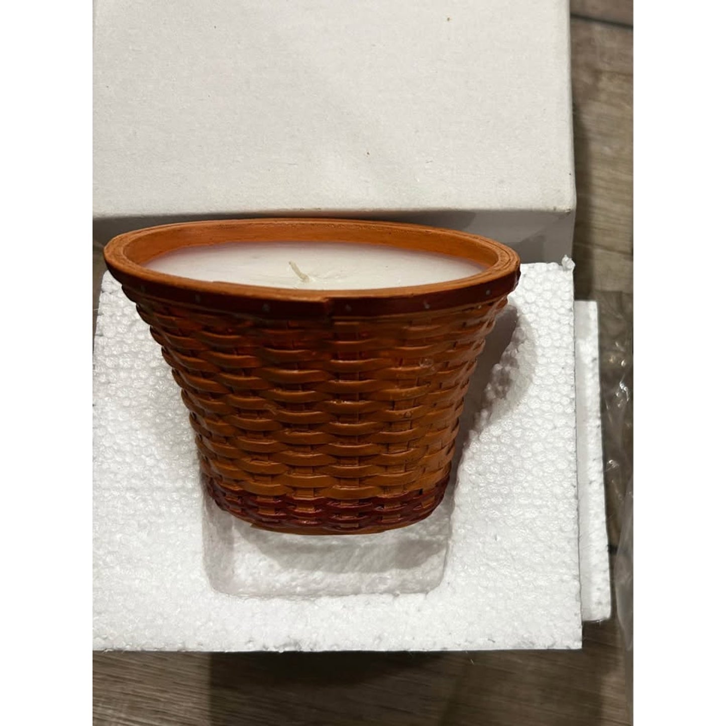 Longaberger Resin Miniature Geranium basket with candle