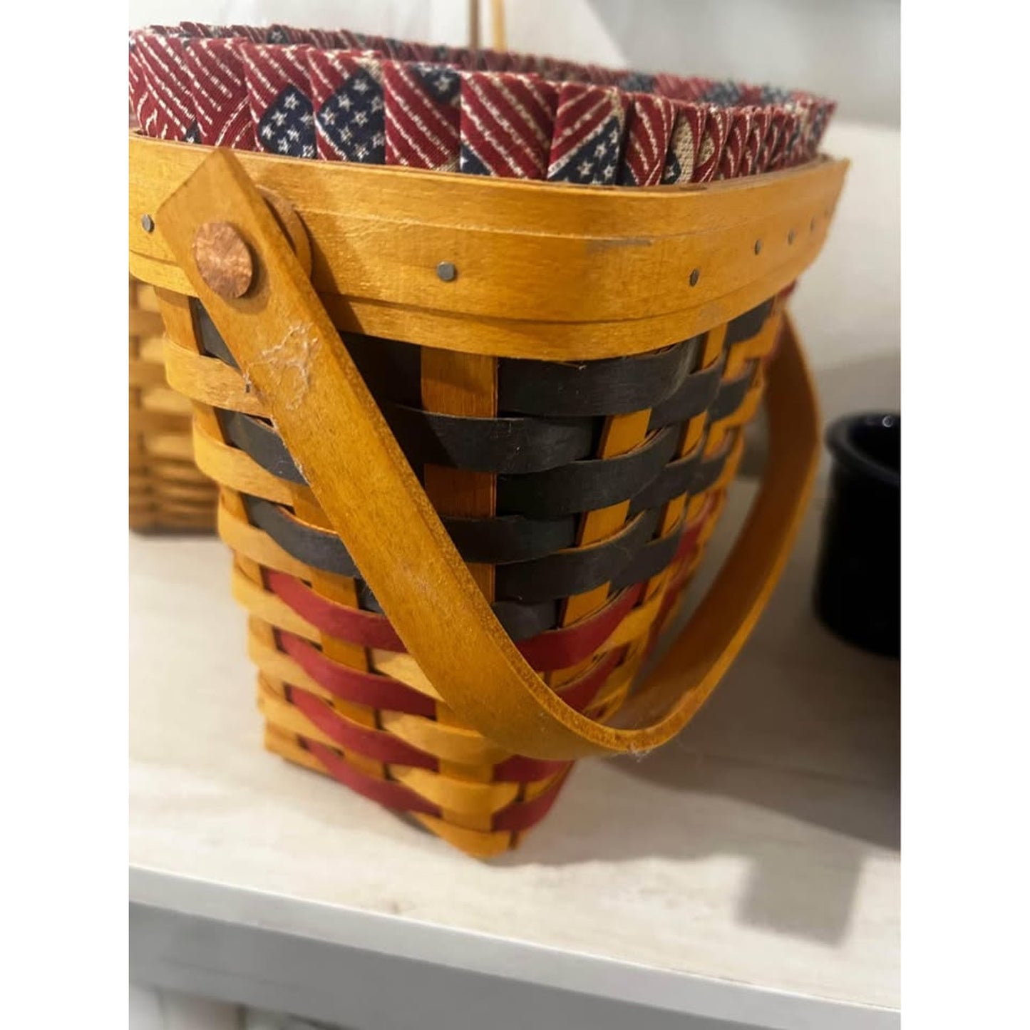 Longaberger patriotic americana flag liner basket 25th anniversary