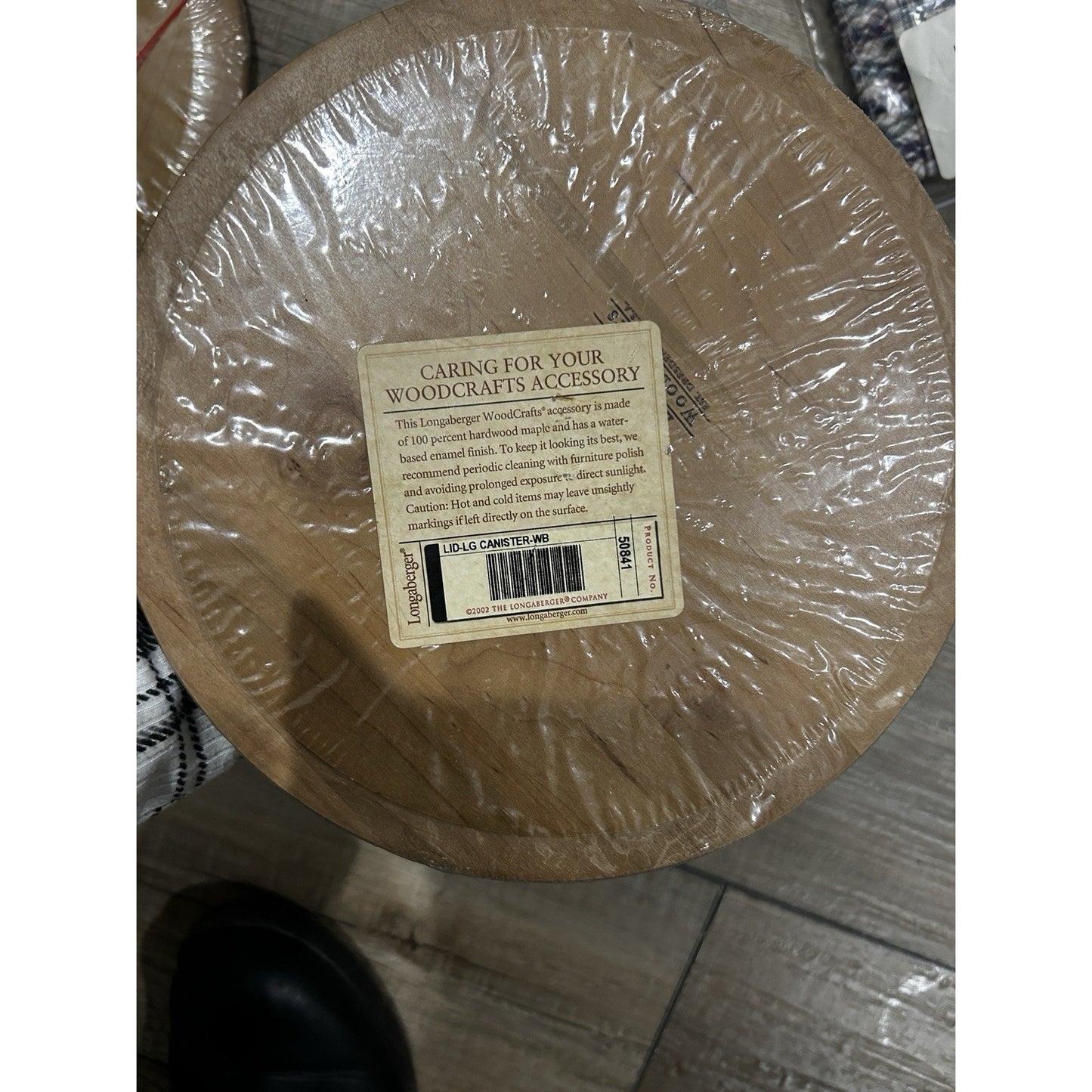 Longaberger LARGE L Canister Basket Lid Woodcrafts NEW maple