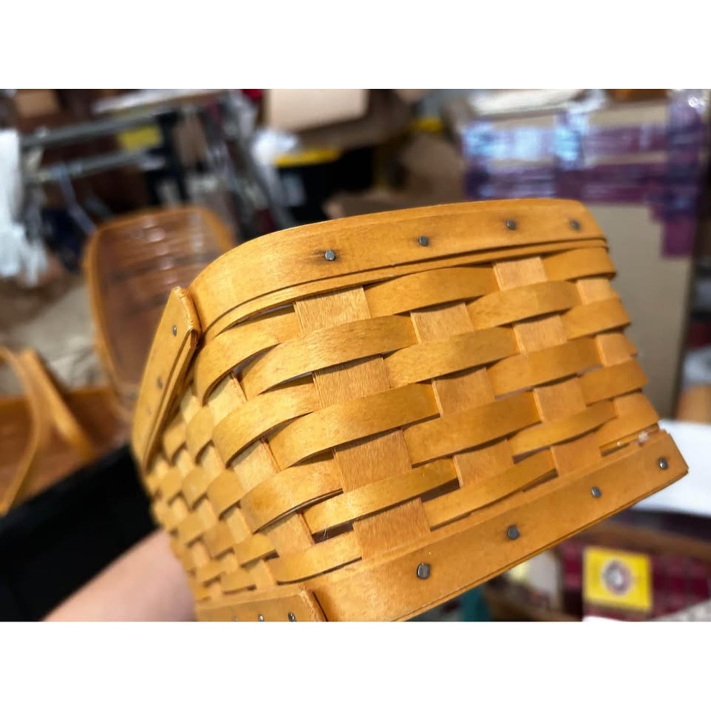 Longaberger Row Your Boat basket with protector & 2 wood dividers