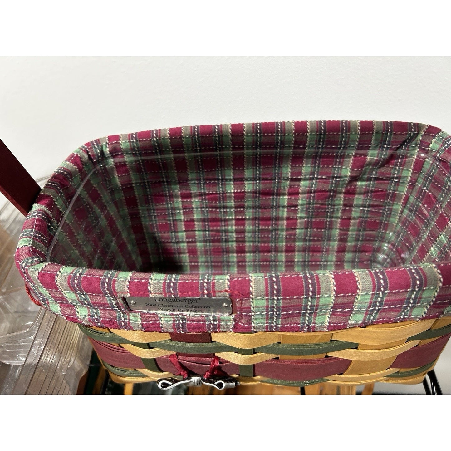 LONGABERGER HOSTESS HOLIDAY WRAP IT UP BASKET COMPLETE SET CHRISTMAS GIFT