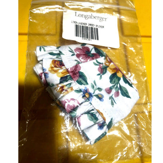 Longaberger LAVENDER  Basket Liner GARDEN SPLENDOR ROSE Fabric NEW