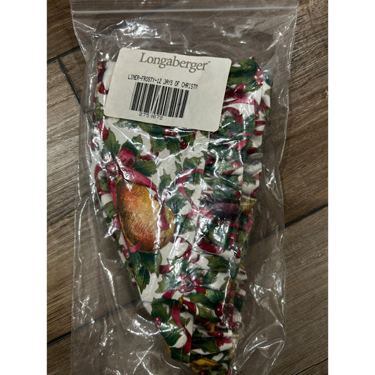 Longaberger Liner for Frosty Basket 12 Days of Christmas NEW