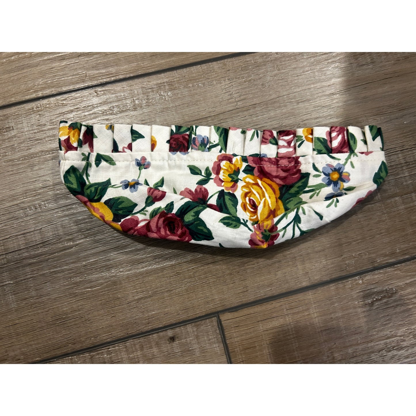 Longaberger BUTTON Basket Liner Garden Splendor Roses floral round