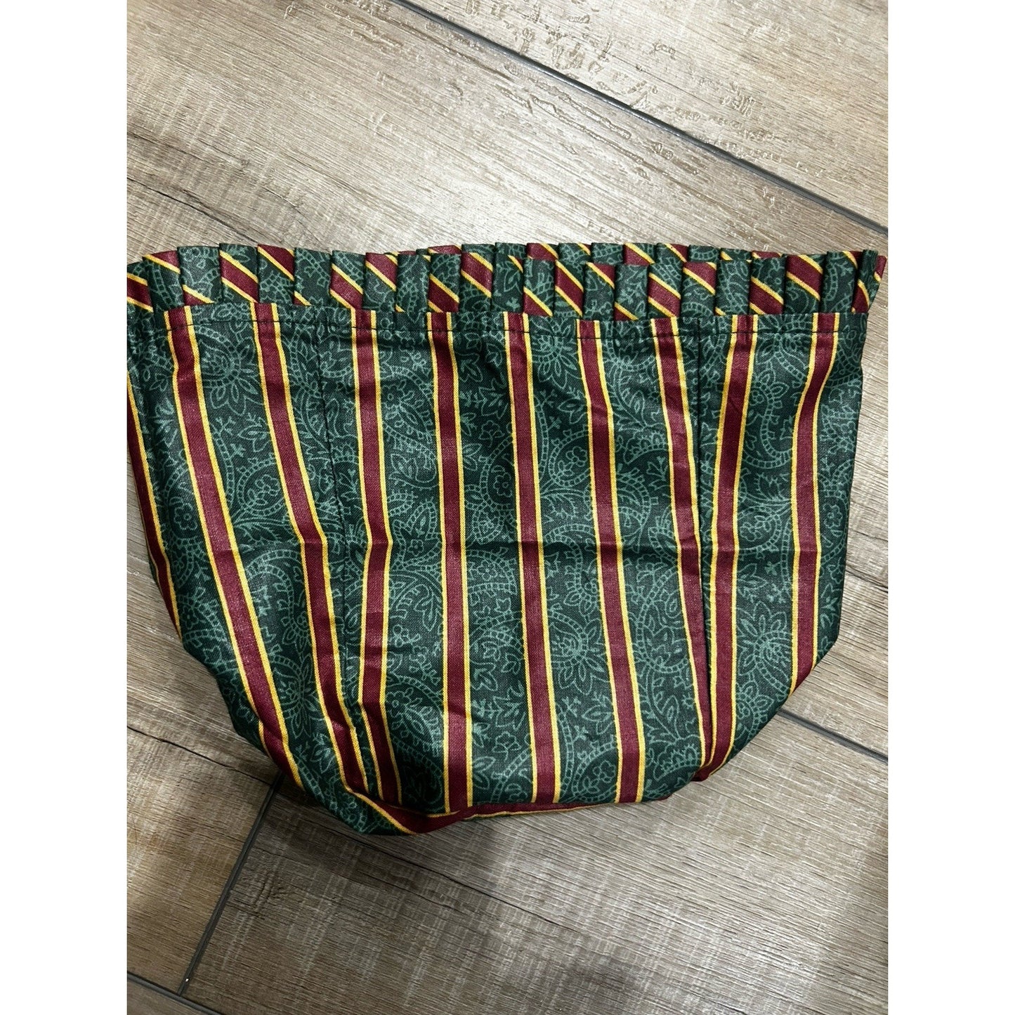 Longaberger Tall Tissue Basket LINER Imperial Stripe green paisley Christmas