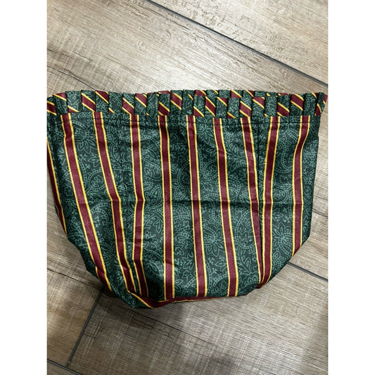 Longaberger Tall Tissue Basket LINER Imperial Stripe green paisley Christmas