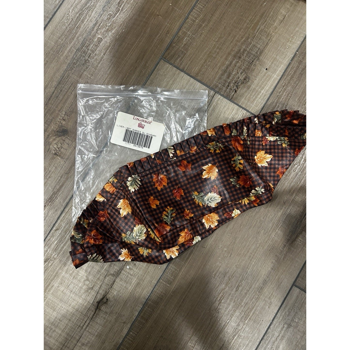 Longaberger 1997 Shades of Autumn Fall Gingham Basket Liner New in bag