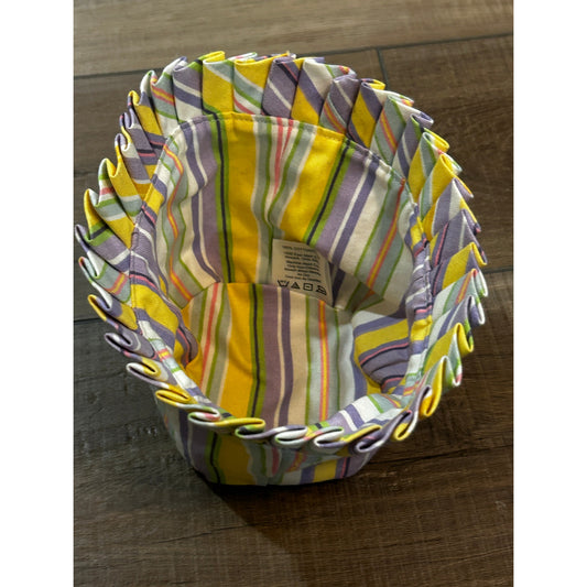 Longaberger 2006 Easter Stripe Picket Pail Basket Stand Up Liner purple yellow