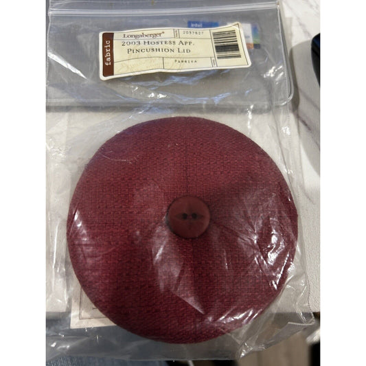 Longaberger 2003 Hostess Appreciation Basket PINCUSHION LID PAPRIKA RED new