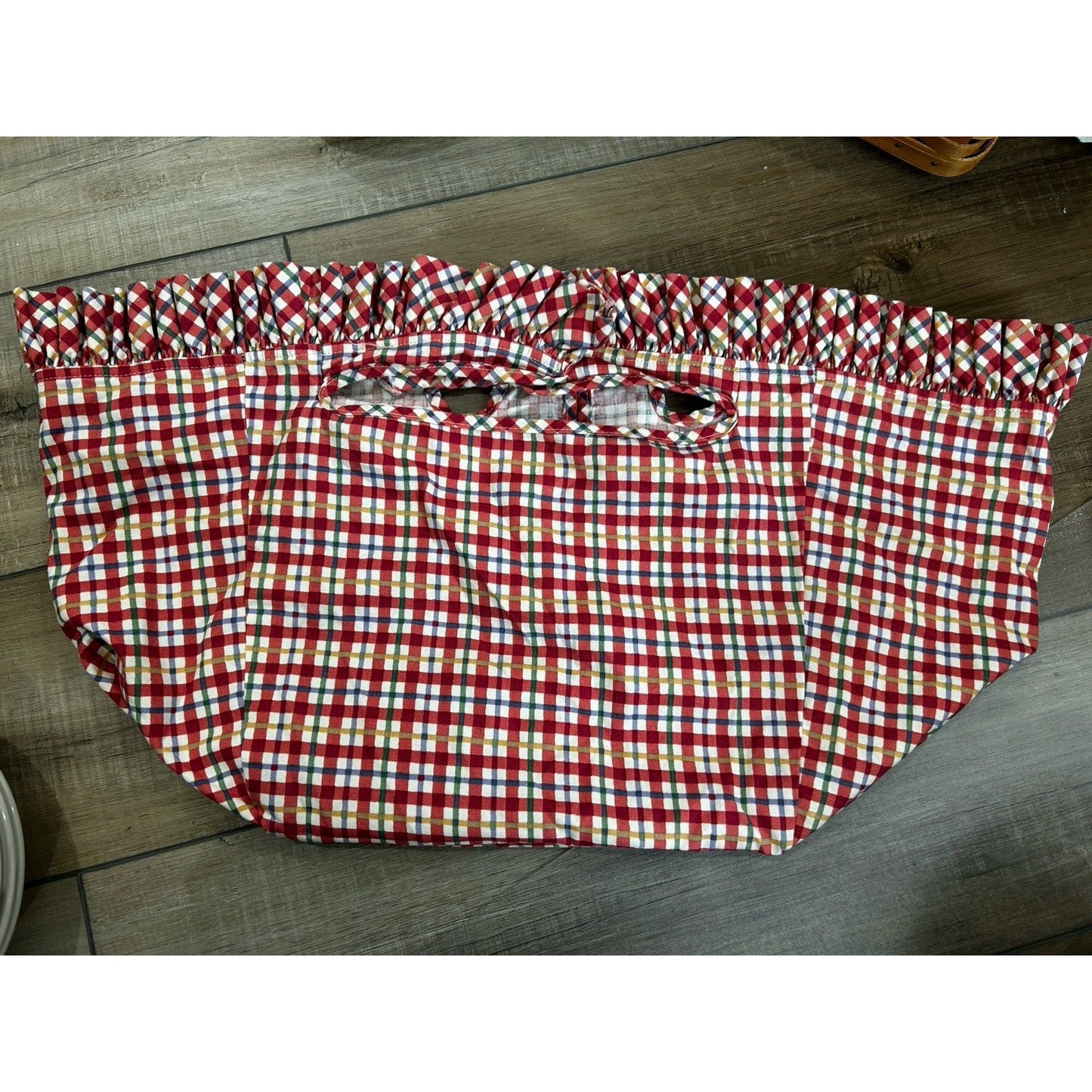 Longaberger Large Picnic Basket Liner Cherry Plaid fabric