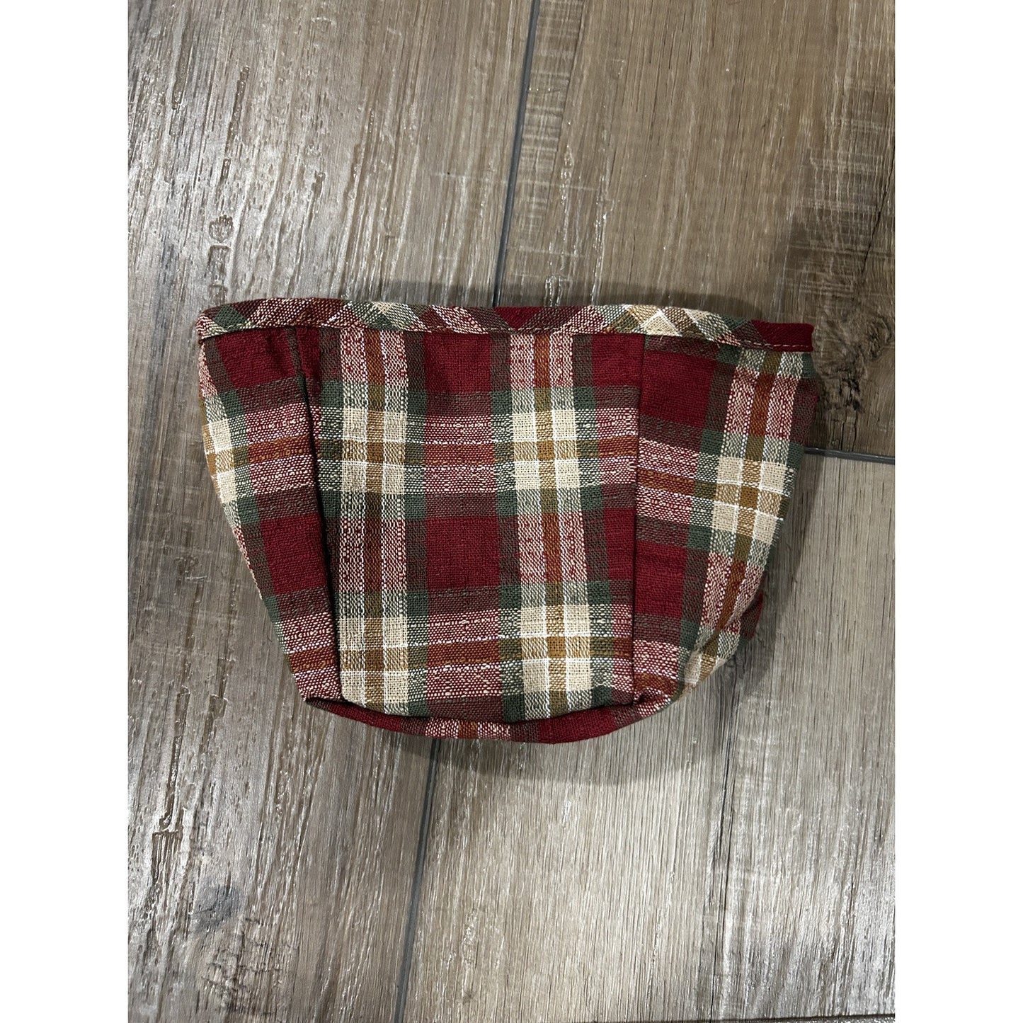 Longaberger Teaspoon Basket Liner Orchard Park Plaid fabric Over the Edge NEW