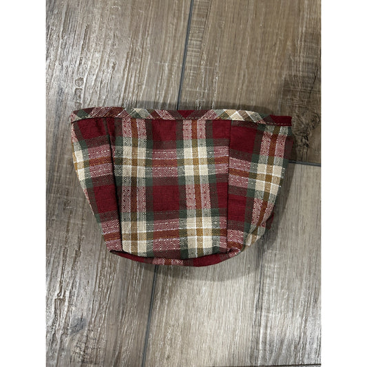 Longaberger Teaspoon Basket Liner Orchard Park Plaid fabric Over the Edge NEW