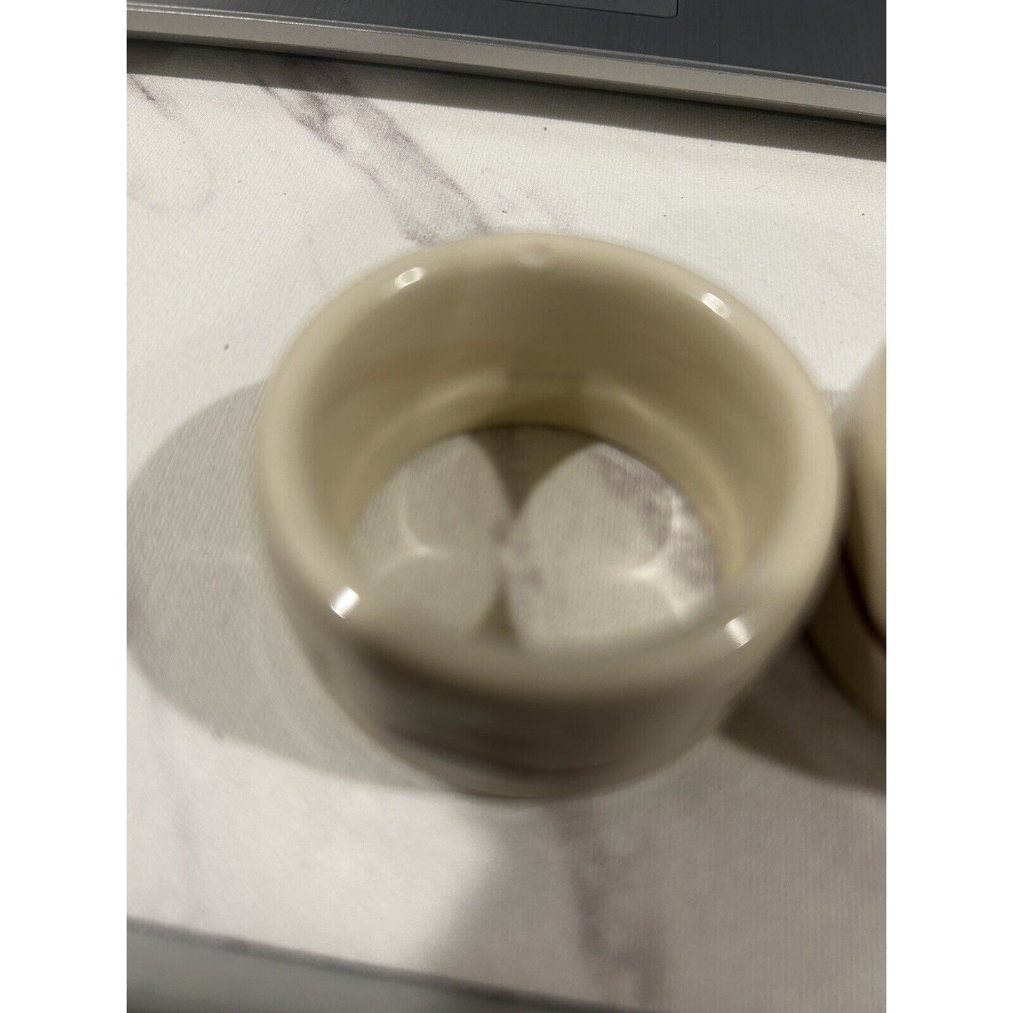 Longaberger USA Pottery Napkin Rings set of 4 Traditional Red