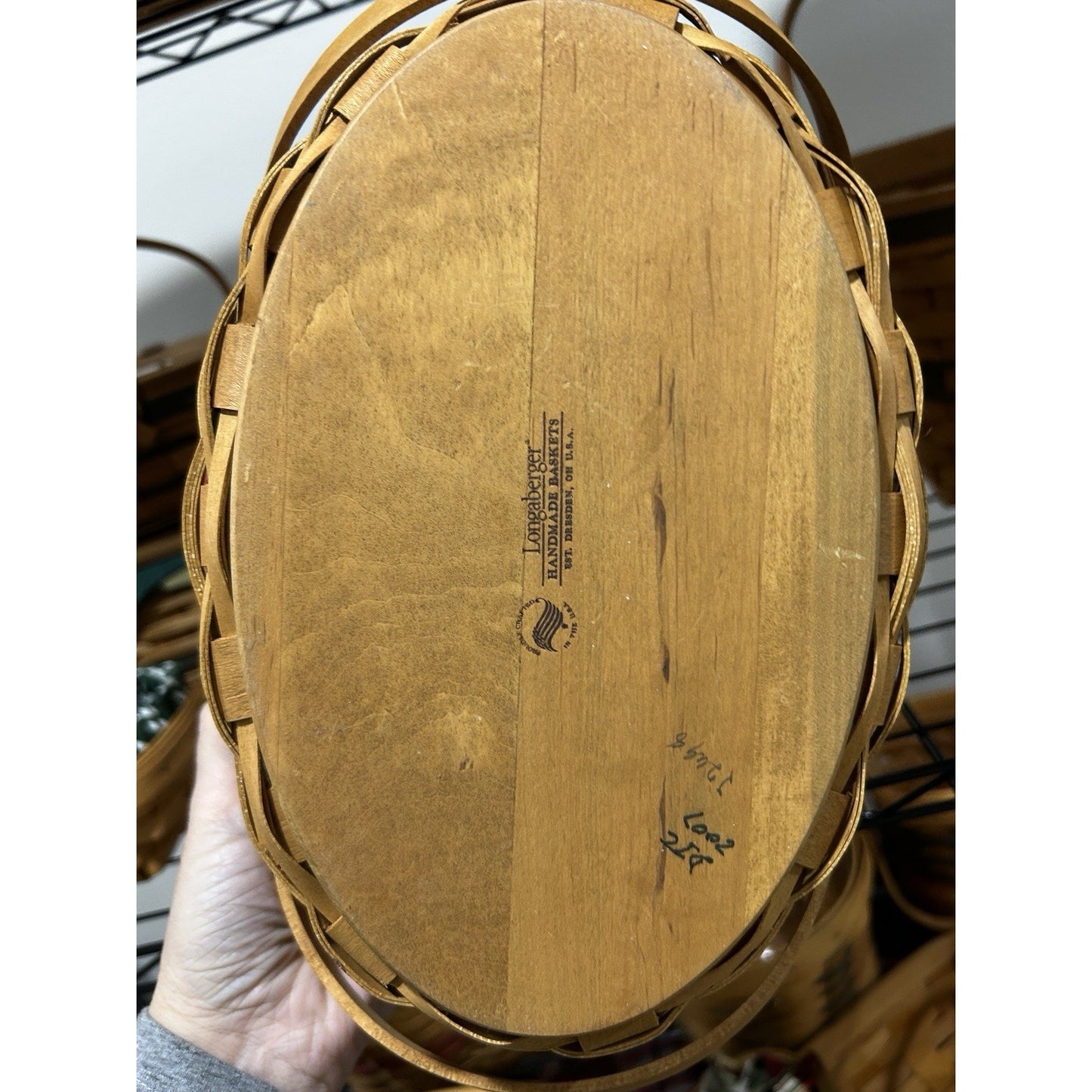 Longaberger 2007 Christmas Sweets And Treats Basket Pinecone poinsettia liner