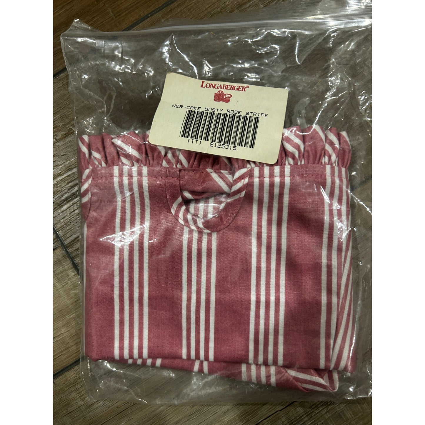 Longaberger Cake Basket Liner DUSTY ROSE pink Stripe NEW Fabric NEW