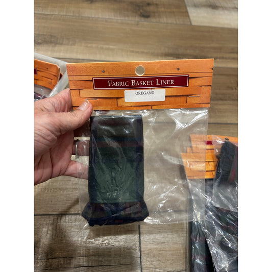 Longaberger OREGANO Basket Liner CABIN PLAID Fabric NEW RARE