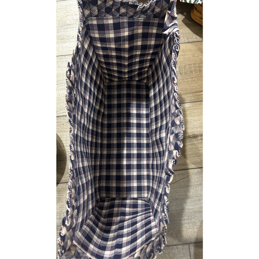 Longaberger J.W. 1987 Bread & Milk Basket Liner JW Plaid Fabric FULL SIZE