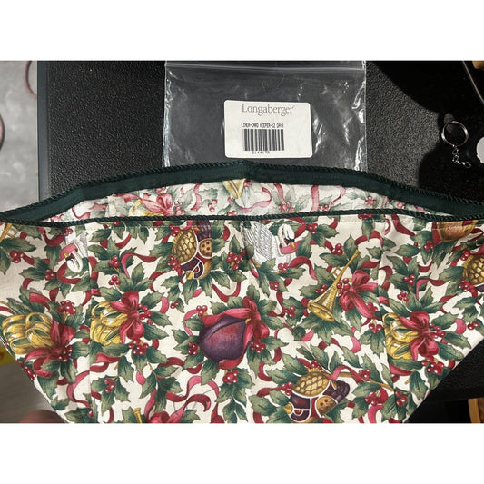 Longaberger Card Keeper Basket Liner 12 Days Of Christmas Fabric NEW