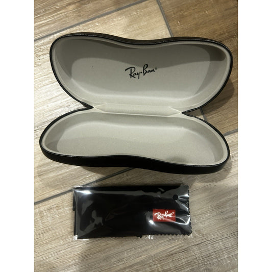 NEW Ray Ban Universal Black Eyeglasses Sunglasses Storage Hard Case With Cloth