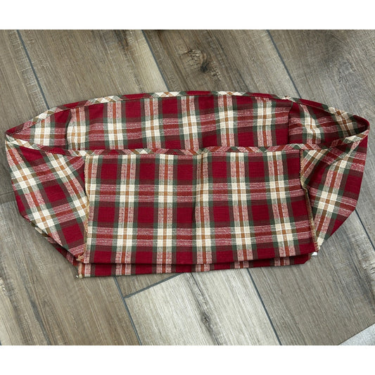 Longaberger Large Desktop Basket Orchard Park Plaid Over Edge Liner