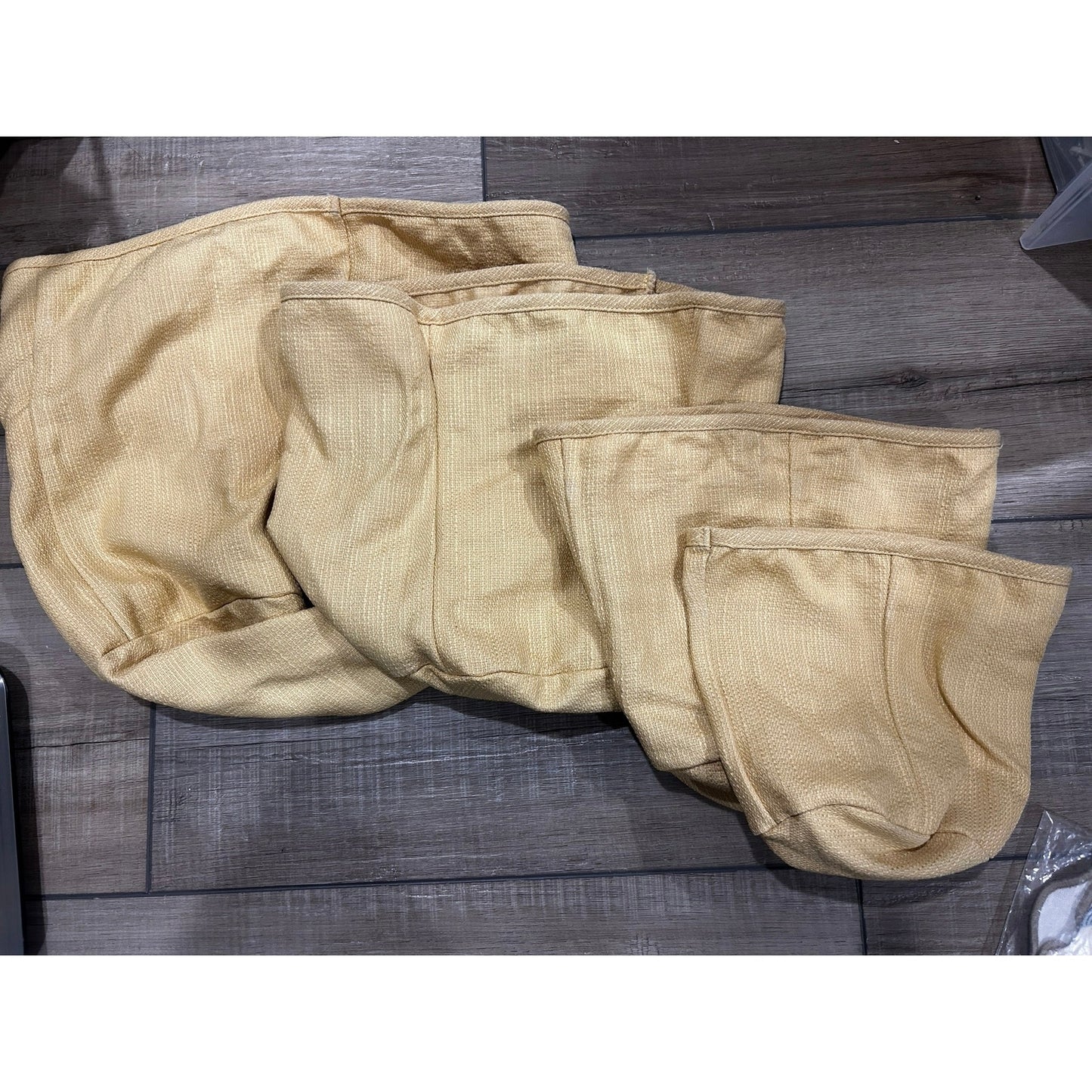 Longaberger Canister Basket liners XL L M & S BUTTERNUT YELLOW FABRIC complete set Very HTF