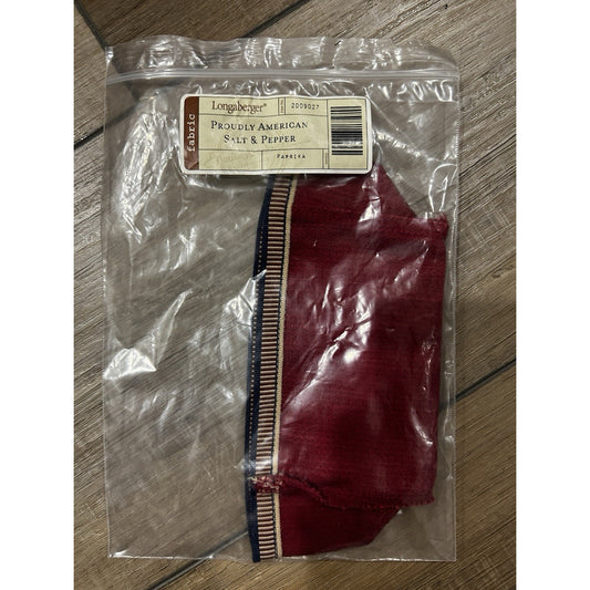 Longaberger Salt & Pepper Basket Liner Proudly American Paprika fabric NEW