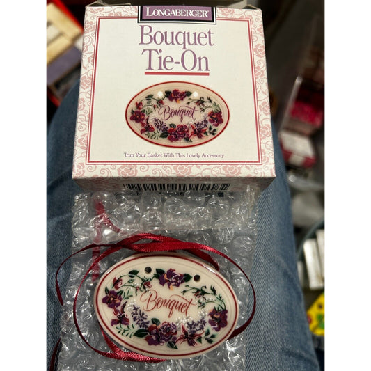 Longaberger Baskets Bouquet Basket Tie On Tie-on NEW Floral Pottery