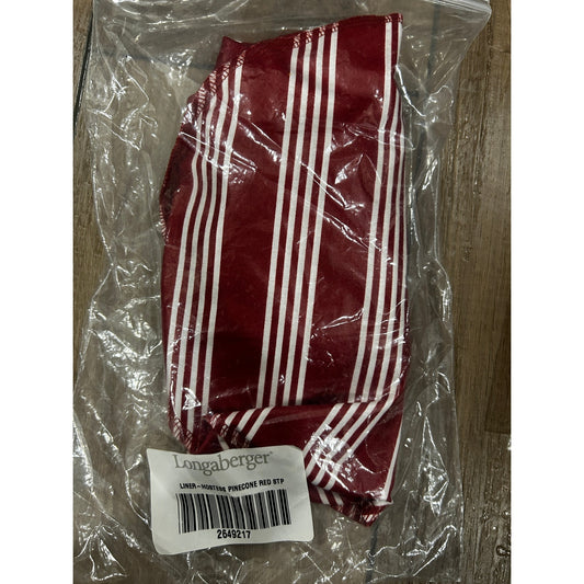 Longaberger Popcorn & Pinecone Basket Liners Christmas Red Stripe for Lg Snowman NEW