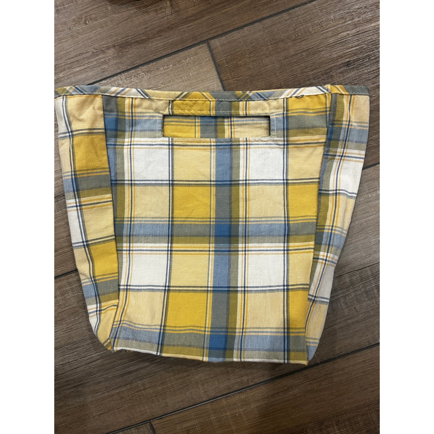 Longaberger Tall Key Basket CORNFLOWER PLAID Liner for  Over the edge