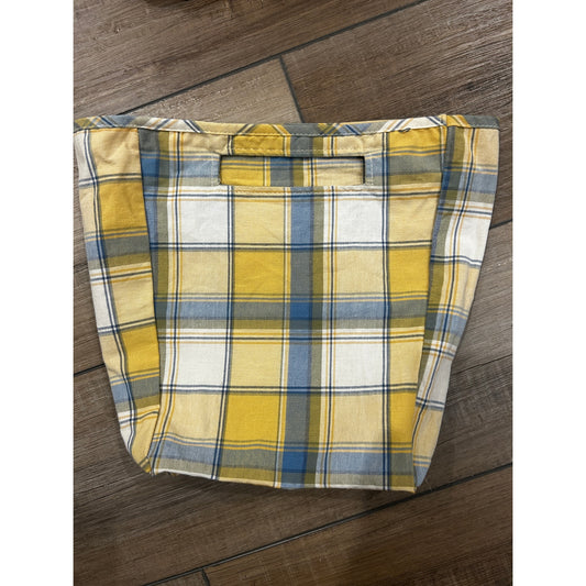 Longaberger Tall Key Basket CORNFLOWER PLAID Liner for  Over the edge