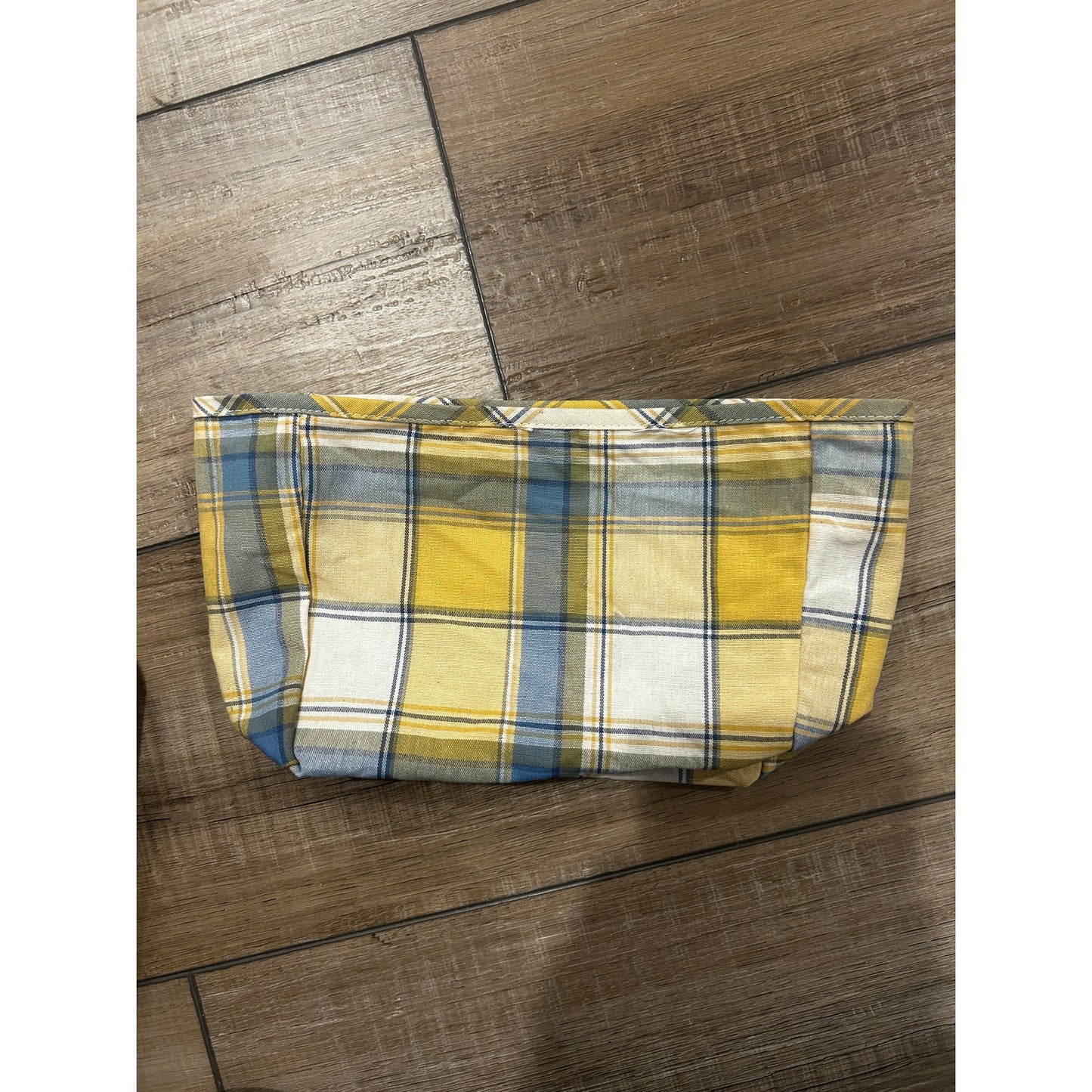 Longaberger Medium Key Basket CORNFLOWER PLAID Liner for  Over the edge