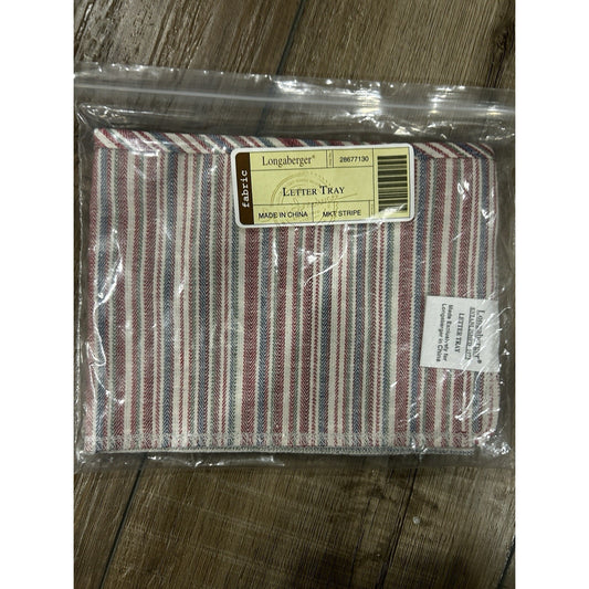 Longaberger Letter Tray Basket Market Stripe Fabric Over Edge Liner Only New