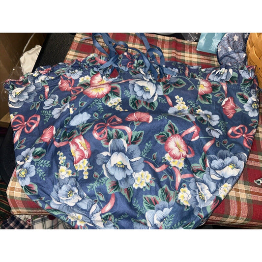 Longaberger Wildflower Basket Liner Cottage Garden Blue Floral