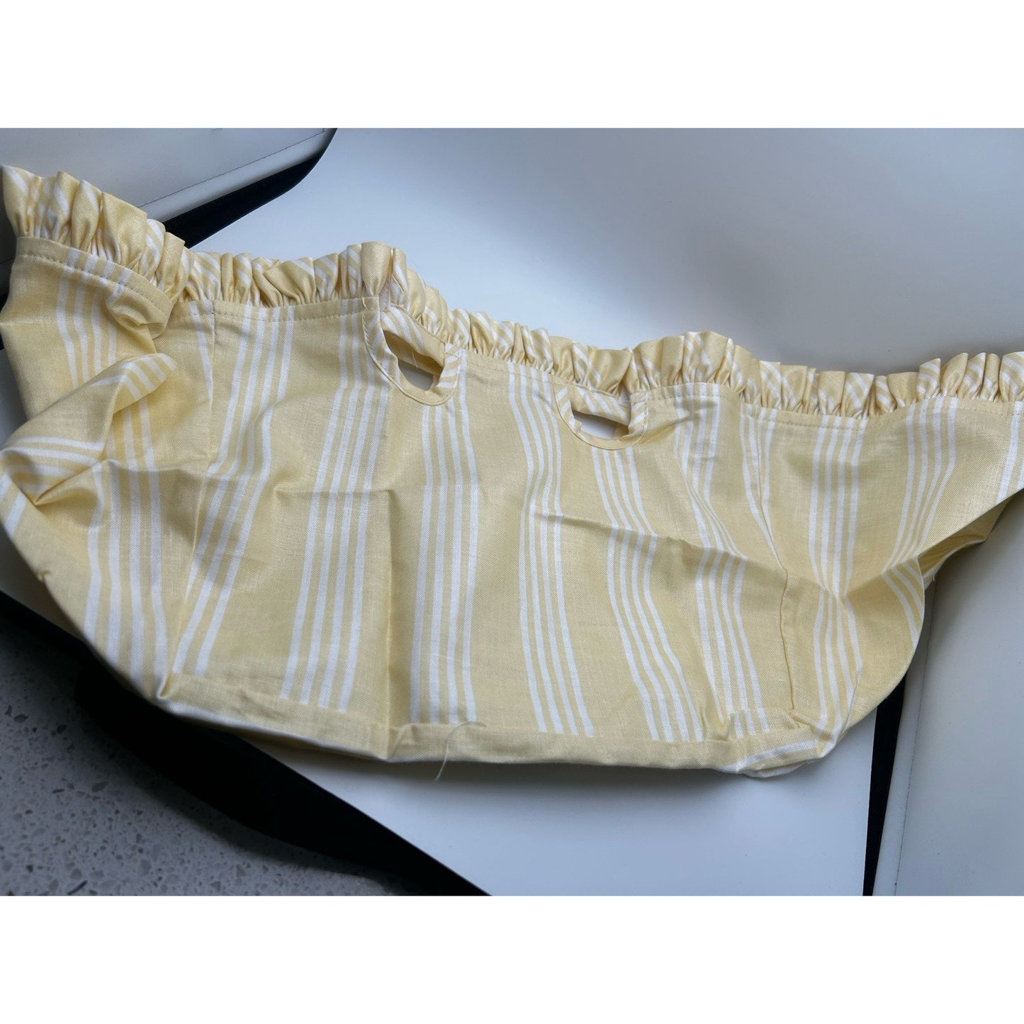 Longaberger Cake Basket Liner Buttercup Yellow Stripe NEW