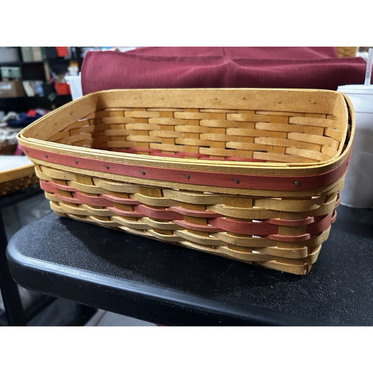 Longaberger 1996 Mothers Day Vanity Basket For Makeup Organization Pink Accents