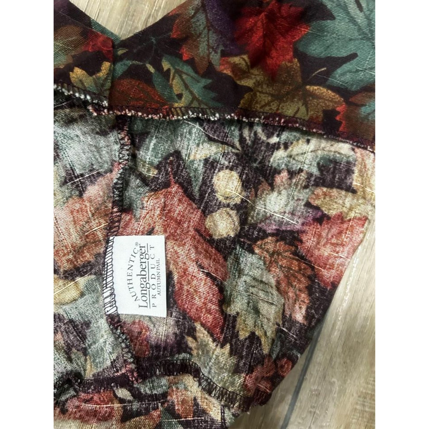 Longaberger falling leaves, Autumn pail liner Fall fabric