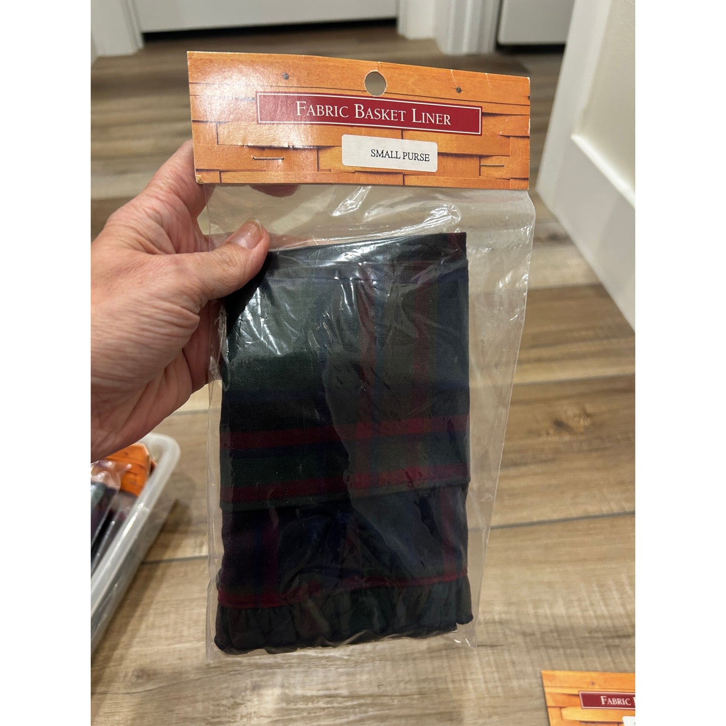 Longaberger SMALL PURSE Basket Liner CABIN PLAID Fabric NEW RARE