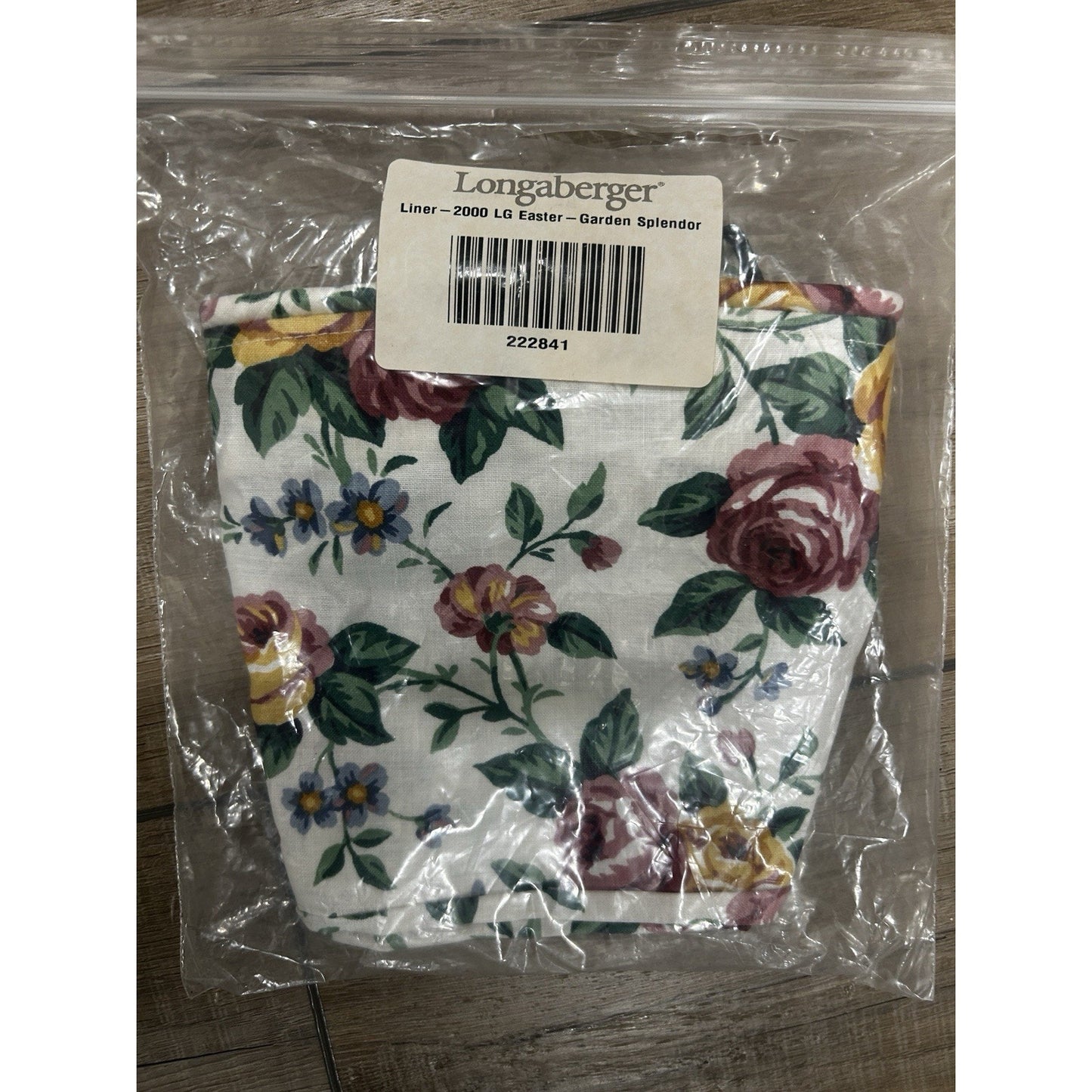 Longaberger Liner Garden Splendor 2000 Large Easter Basket NEW floral fabric