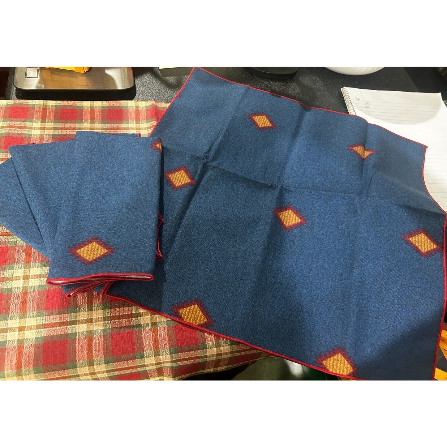 Longaberger Baskets SUNSET Napkins Squares fabric NEW 4 pack