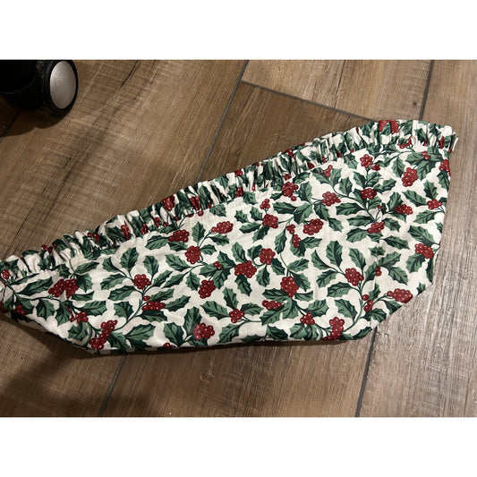 Longaberger Yuletide Medium Vegetable Basket Liner Holly NEW Christmas Sleigh