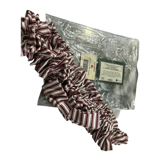 Longaberger Sweetheart Red Ticking X Large Fabric Basket Garter with Bow NEW