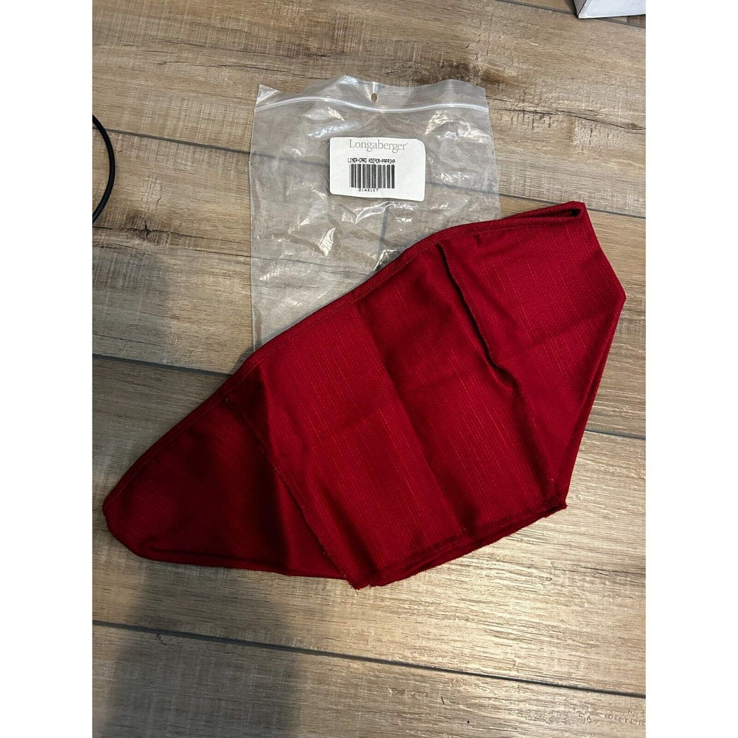 Longaberger Card Keeper Basket Paprika Red Fabric NEW Cardkeeper