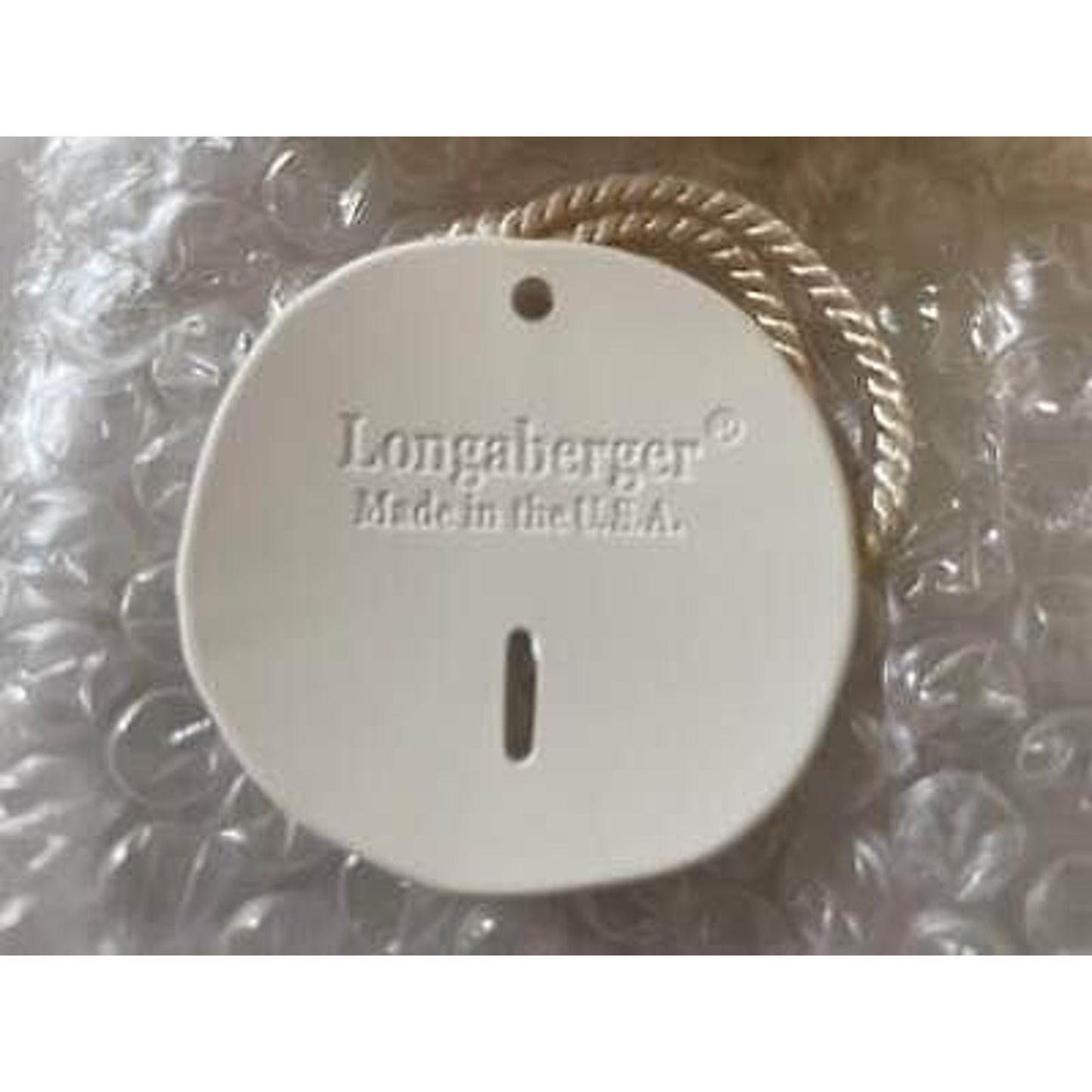 Longaberger sand dollar tie on pottery basket NEW beach summer