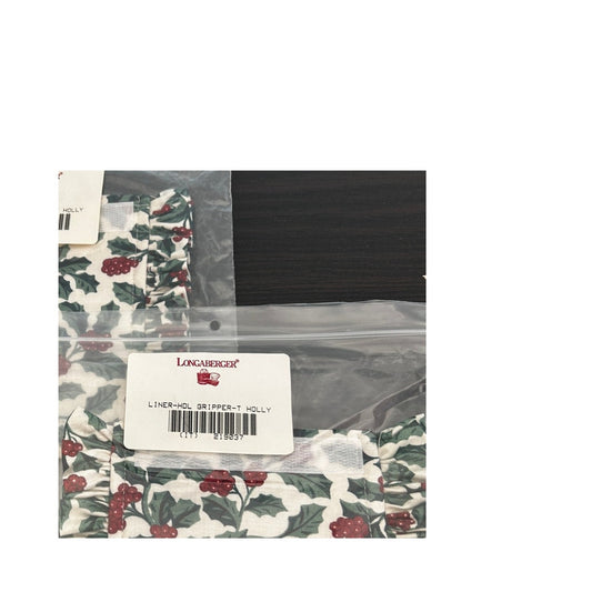 Longaberger Set of 2 Handle Gripper Traditional Holly Fabric NEW holiday 219037